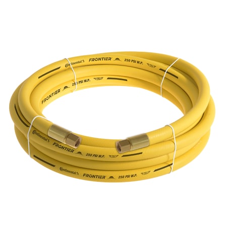 1/2 X 15' Yellow EPDM Rubber Air Hose, 300 PSI, 1/2 FNPSM X FNPSM